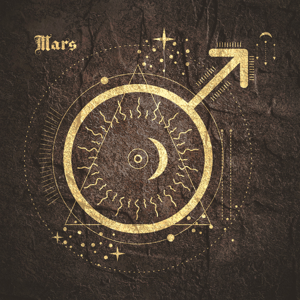 Hieroglyphic astrology sign of Mars